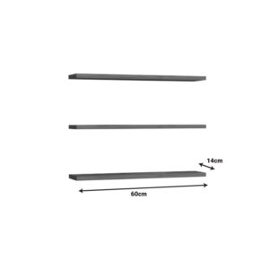 120 000454 1 Edna Argos The Classic wall shelf set of 3 melamine in anthracite shade 60x14.5x1.8cm