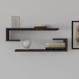 120 000458 1 Eldo Argos The Classic wall shelf set of 2 melamine in anthracite shade 60x19.6x15cm