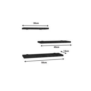 120 000464 1 Wall shelf Leila Argos The Classic set of 3 melamine in anthracite shade