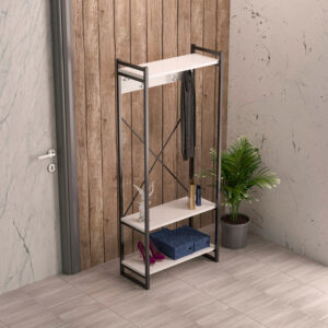 Entrance furniture with hanger Baker Argos The Classic black metal and white melamine 90x34x180cm