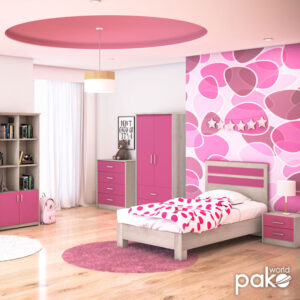 123 000079 1 Children's chest of 4 Drawer Looney Argos The Classic in castillo-pink colour 80x40x95