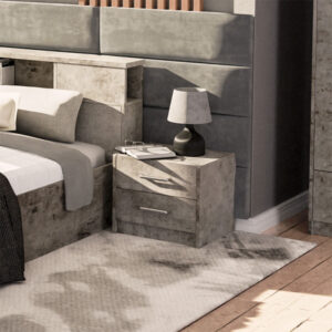 123 000192 1 Nightstand Olympus Argos The Classic with 2 drawers in antique anthracite colour 47.5x40.5x40.5