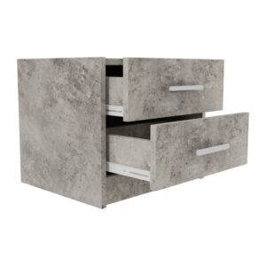 123 000192 2 Nightstand Olympus Argos The Classic with 2 drawers in antique anthracite colour 47.5x40.5x40.5