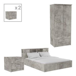 123 000223 Student bedroom furniture package OLYMPUS B Argos The Classic set of 4 pieces in antique anthracite shade