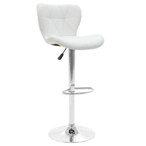 Bar stool Coozy Argos The Classic pu in white color chrome frame