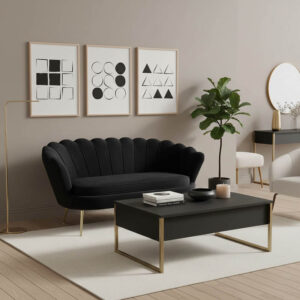 2 seater sofa Daimon Argos The Classic velvet black 134x70x77cm