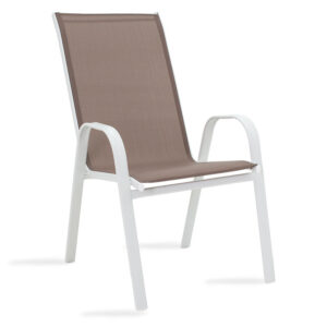 Armchair Calan Argos The Classic metal white-textilene brown 54x74x91cm