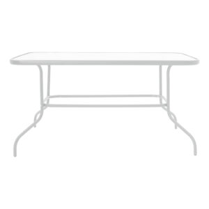 130 000018 1 Valor Argos The Classic table metal white-glass 140x80x70cm