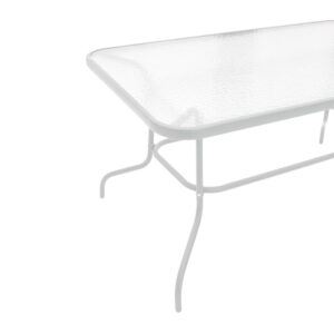 130 000018 2 Valor Argos The Classic table metal white-glass 140x80x70cm