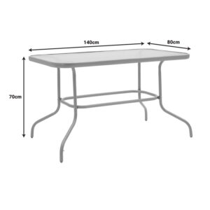 130 000018 3 Valor Argos The Classic table metal white-glass 140x80x70cm