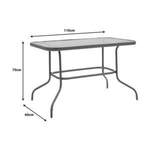 130 000045 3 Dining table Valor-Obbi set of 5 Argos The Classic pe gray-metal anthracite gray 110x60x70cm