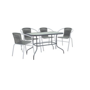 130 000045 Dining table Valor-Obbi set of 5 Argos The Classic pe gray-metal anthracite gray 110x60x70cm