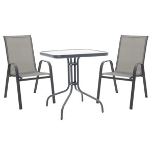 Dining set 3pcs Watson-Calan Argos The Classic metal black-textilene dark grey 70x70x70cm
