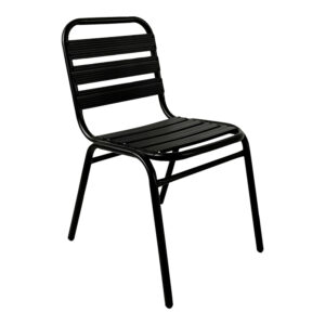 Chair Sussie Argos The Classic stack black metal with aluminium slats 45x62x76cm