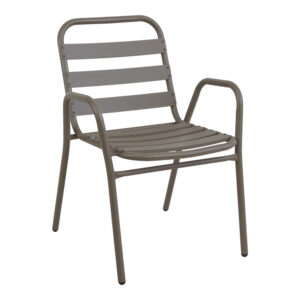 Armchair Sussie Argos The Classic stack champagne metal with aluminium slats 45x62x76cm