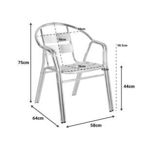 130 000062 1 Amchair Zircu Argos The Classic stack chrome aluminum 58x64x75cm