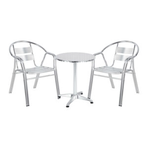 130 000073 Dinning set Zircu-Lazo Argos The Classic set of 3 chrome aluminum D60x70cm