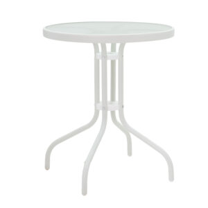 130 000083 1 Tade-Watson Argos The Classic dining table set of 3 white metal D60x70cm