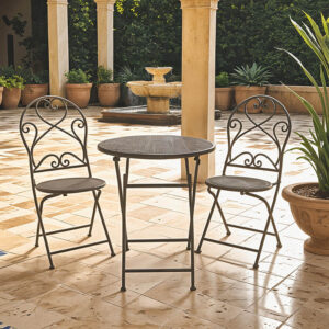 137 000007 1 Walen Argos The Classic dining table set of 3 metal in bronze shade