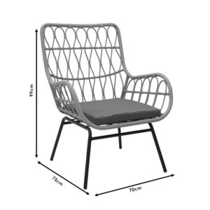 140 000049 3 Lounge set 3pcs Gaus Argos The Classic pe natural-metal black