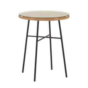 140 000057 2 Dining table Felicia-Gaus Argos The Classic set of 3 pe rattan in natural shade-black metal Φ60x74cm