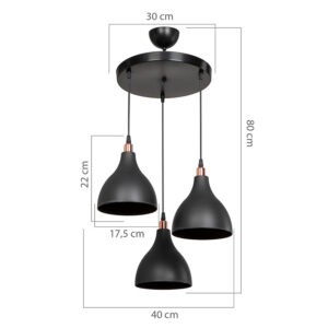 147 000131 3 Ceiling light Lofty Argos The Classic Ε27 black D40x80cm