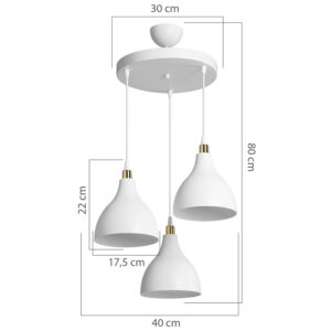 147 000132 3 Ceiling light Lofty Argos The Classic Ε27 white D40x80cm