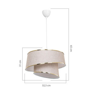 147 000146 3 Ceiling light PWL-1127 Argos The Classic Ε27 beige-golden-white D32.5x65cm