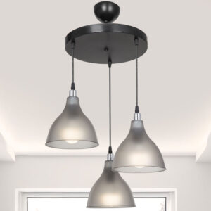 147 000151 1 3-light ceiling lamp Orazio Argos The Classic E27 dark grey-black D40x80cm