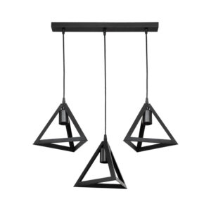 Three-light Lich Argos The Classic pp ceiling lamp in black shade 60x24x75cm