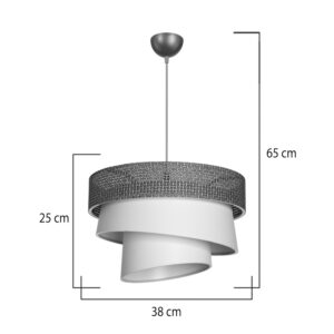 147 000175 3 Single light ceiling lamp Tazma Argos The Classic fabric in brown and cream shade D38x65cm
