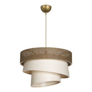 147 000175 Single light ceiling lamp Tazma Argos The Classic fabric in brown and cream shade D38x65cm