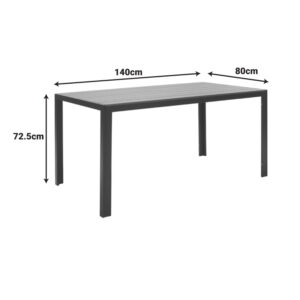 152 000003 3 Nares Argos The Classic table aluminum anthracite -plywood grey 140x80x72.5cm