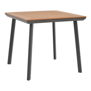 Synergy table Argos The Classic aluminum anthracite-plywood natural 80x80x74cm