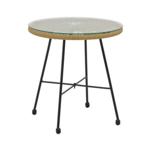152 000040 1 Acapulco Argos The Classic table black metal - pe rattan in natural shade D50x50cm