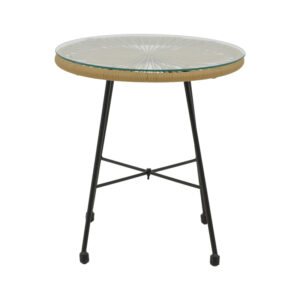 152 000040 2 Acapulco Argos The Classic table black metal - pe rattan in natural shade D50x50cm