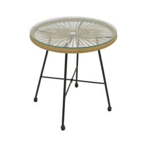 152 000040 3 Acapulco Argos The Classic table black metal - pe rattan in natural shade D50x50cm