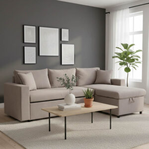 166 000018 1 Corner sofa-bed reversible Lilian Argos The Classic fabric beige 225x148x81cm