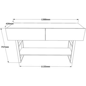 176 000008 3 Console Vien Argos The Classic in color oak-black 139x43x75,5cm