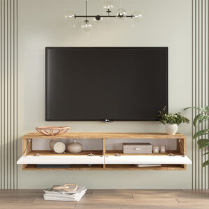 176 000065 1 Roscoe Argos The Classic wall TV unit in color white-sonoma 140x31.6x29.6cm