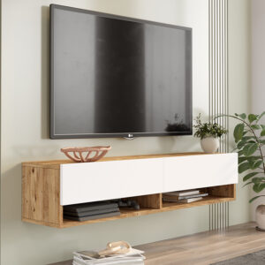 176 000065 2 Roscoe Argos The Classic wall TV unit in color white-sonoma 140x31.6x29.6cm