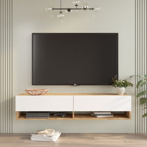 176 000065 3 Roscoe Argos The Classic wall TV unit in color white-sonoma 140x31.6x29.6cm
