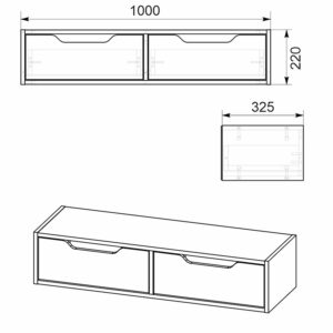 184 000025 3 Alberto Argos The Classic wall-mounted console in walnut color 100x32.5x22cm
