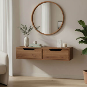 184 000025 Alberto Argos The Classic wall-mounted console in walnut color 100x32.5x22cm