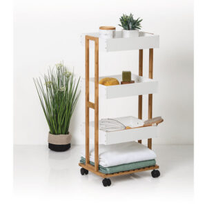 199 000011 1 4-Tier trolley Irene Argos The Classic wooden color natural-white 41x30x88cm