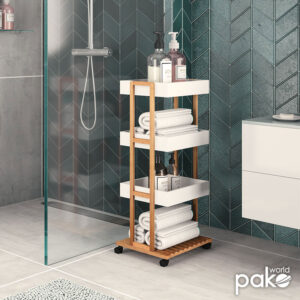 199 000011 2 4-Tier trolley Irene Argos The Classic wooden color natural-white 41x30x88cm