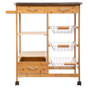 199 000130 1 7-Tier trolley Esla Argos The Classic bamboo natural-white 73,5x37x86cm