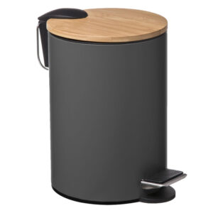 199 000486 Waste bin 3L Nature Argos The Classic metallic dark grey- natural