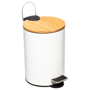199 000487 Waste bin 3L Nature Argos The Classic metallic white-natural