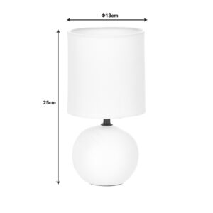 199 000530 2 Table lamp PWL-1210 Argos The Classic E14 60W ceramic matte white D13x25cm